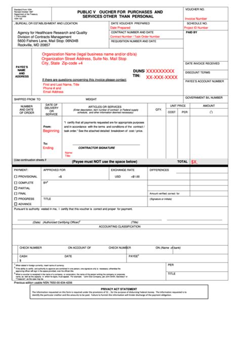 Top Standard Form 1034 Templates free to download in PDF format