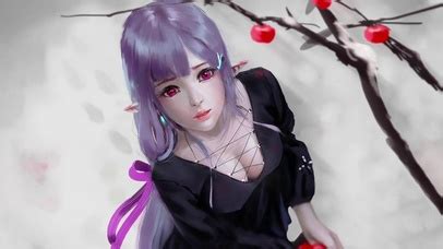 雪地甜美女生头像动漫