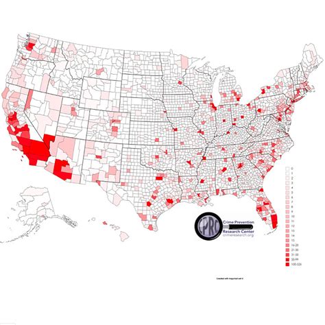 第一幅图，根据2014年的FBI数据画的美国谋杀案分布地图，每10万人的谋杀案比例。美国有54%的县全年0谋杀案，2%的... - 雪球