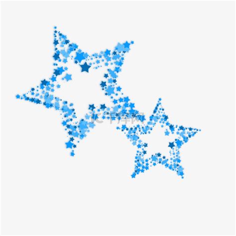 蓝色镂空星星素材图片免费下载-千库网
