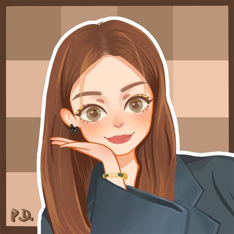 插画头像温柔女生真人