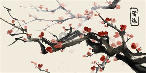 古代手绘国画中国风梅花图片素材免费下载 - 觅知网
