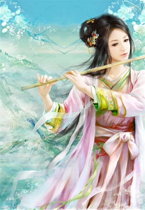 微信头像古风吹笛女生可爱