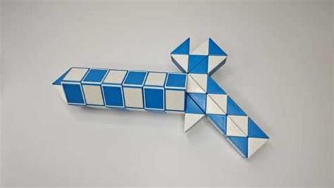 24段魔尺教程变弹簧，2根魔尺组合而成，可以拉伸玩，折法简单