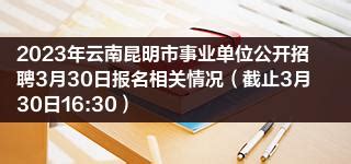 2023年云南昆明市事业单位公开招聘3月30日报名相关情况（截止3月30日16:30）|云南|事业单位|昆明市_新浪新闻