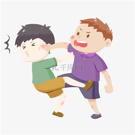拳打脚踢打架男孩素材图片免费下载-千库网