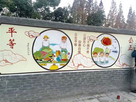 古风中式乡村振兴文化墙海报模板下载-千库网