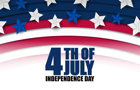 July 4th banner with curved stripes and stars 1186772 Vector Art at ...