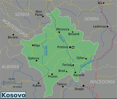 科索沃交通图 - 欧洲地图 - 地理教师网