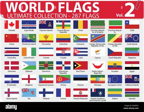 World Flags - Ultimate Collection - 287 flags - Volume 2 Stock Vector ...