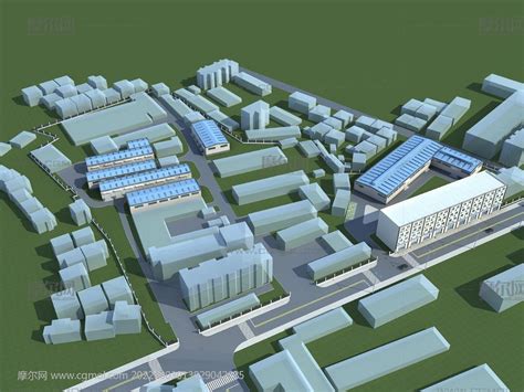 厂房,锅炉房,办公楼,仓库组合3D模型_中式建筑模型下载-摩尔网CGMOL