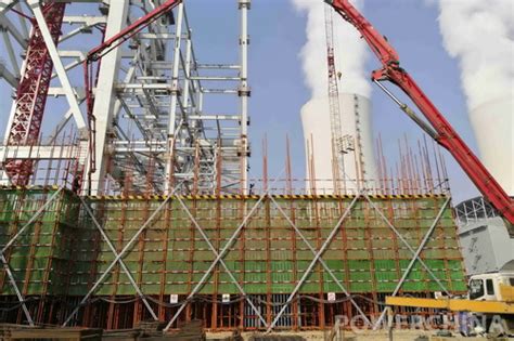 安徽省淮北市平山电厂二期项目高位机厂房上部结构第一模混凝土浇筑 - 砼牛网