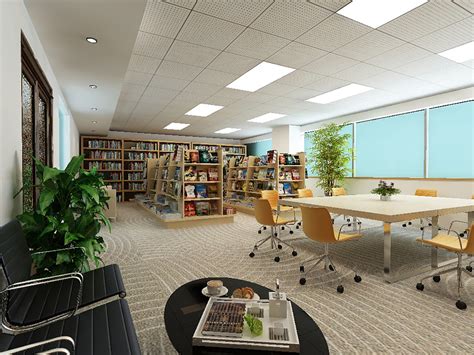 【图书馆阅览室3D模型】-现代VR有灯光有贴图MAX2016图书馆阅览室3d模型下载-ID801330-免费3Dmax模型库 - 青模3d模型网