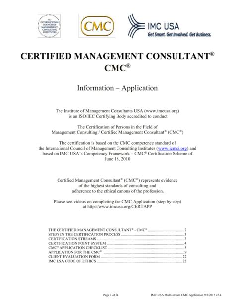 CERTIFIED MANAGEMENT CONSULTANT PROFESSIONAL - CMCP (6-7 & 20-21 ...