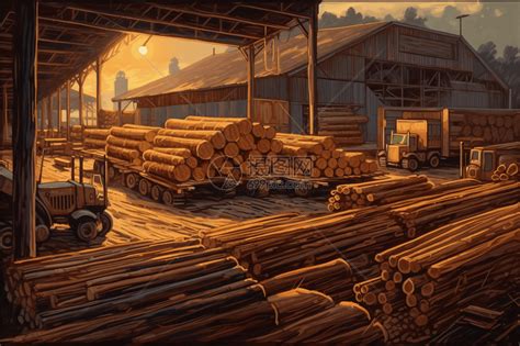 木材行业的绘画插画图片下载-正版图片600058935-摄图网