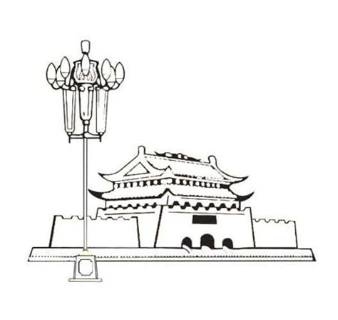 【天安门简笔画】北京天安门风景简笔画图片_太平洋亲子网