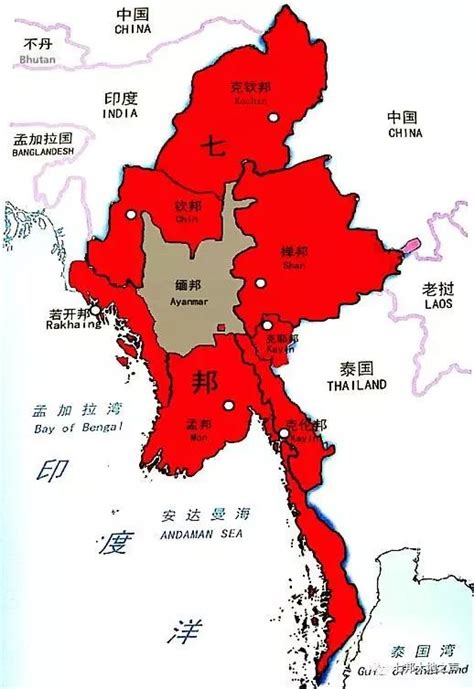 缅甸政区地图 - 缅甸地图 - 地理教师网