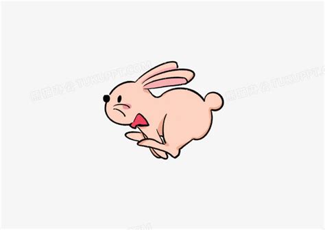 卡通简约跳跃的兔子PNG图片素材下载_简约PNG_熊猫办公