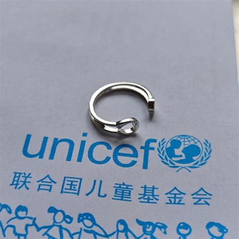 公益联合国儿童戒指基金会同款小众设计情侣对戒开口可调节刻字戒-阿里巴巴