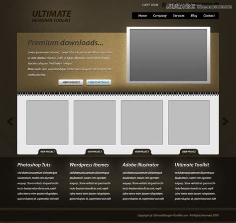 ps设计金属质感网页界面 - 网页模板 - PS教程自学网