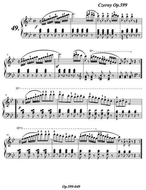 车尔尼练习曲740第10首钢琴谱-c调-虫虫乐谱