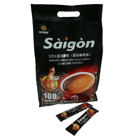 越南原装进口西贡三合一速溶咖啡猫屎咖啡味1700克100小袋包邮-阿里巴巴