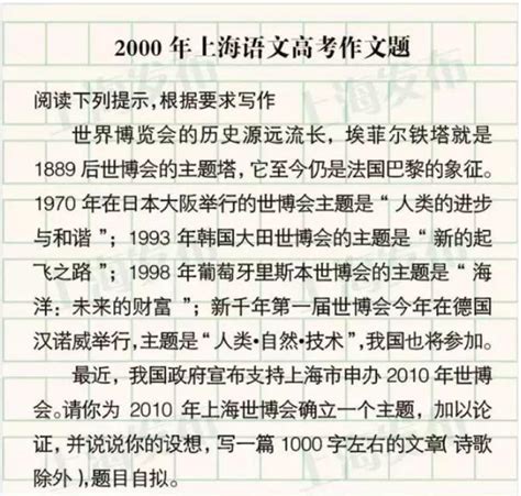 2022年上海高考作文题出炉 附历年作文题回顾——上海热线教育频道