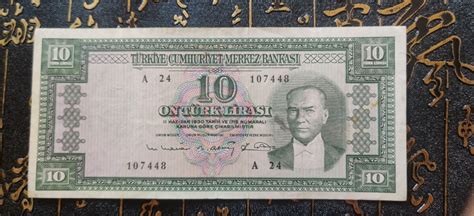 土耳其52年版10里拉纸币，极稀少，美品，外钞，外币，外国纸币-淘宝网