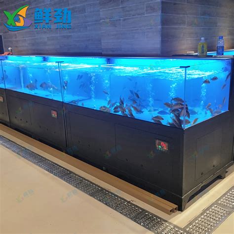 酒店饭店可移动海鲜池海鲜鱼缸贝类虾池玻璃缸定做方形海鲜缸鱼池-淘宝网