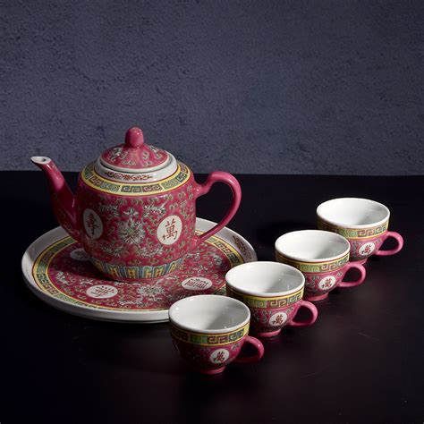 景德镇陶瓷红叶茶具