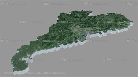 广东省三维地图,广东省山脉地形地势3D模型_其他场景模型下载-摩尔网CGMOL