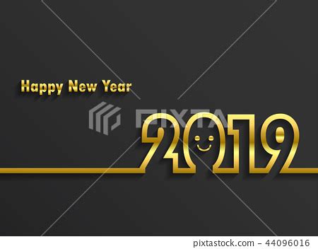 Happy new 2019 year. Greetings card. - Stock Illustration [44096016 ...
