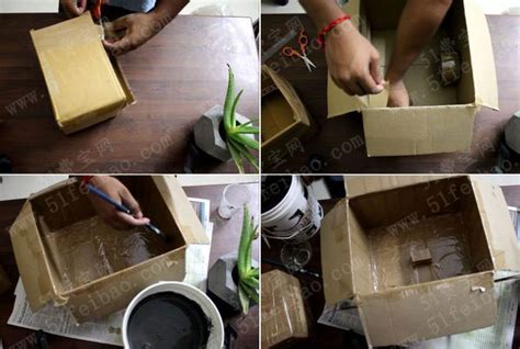 快递纸盒怎么拿来做一个水泥花盆模具 - 废旧物品手工制作 - 51费 ...