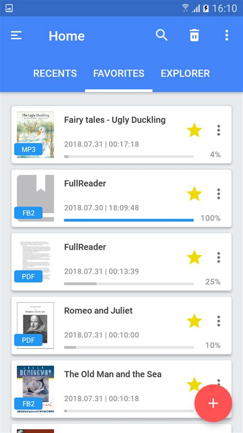 FullReader, a free e-book reader for Android