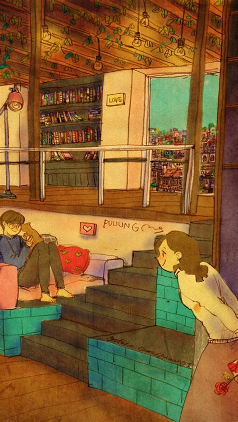 韩国插画师puuung的暖心爱情故事插画 壁纸 - 高清图片，堆糖，美图壁纸兴趣社区