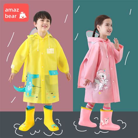 小孩雨衣轻薄透气新款日韩版 可爱儿童防风防水雨衣雨披雨天斗篷-阿里巴巴