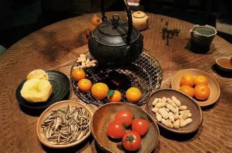 围炉煮茶与美食,点心零食,食品餐饮,摄影素材,汇图网www.huitu.com