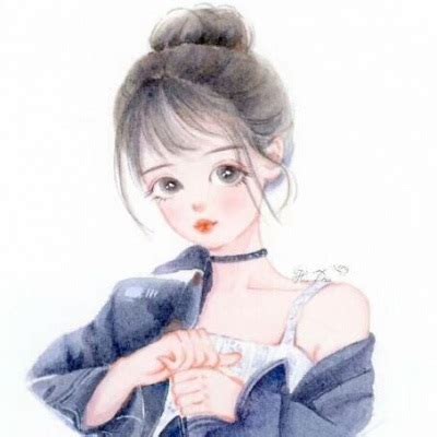 温柔手绘淑女头像女生