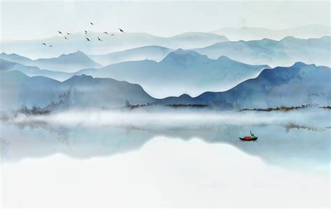 中国风水墨山水画背景插画图片下载-正版图片400161334-摄图网