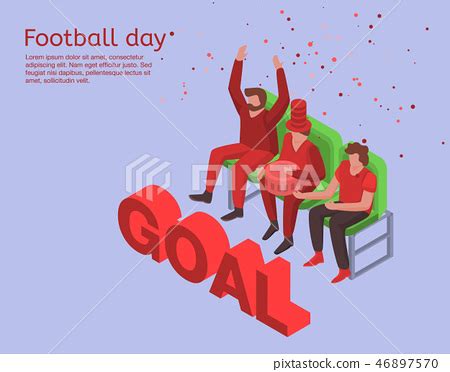 Soccer day concept background, isometric style - Stock Illustration ...