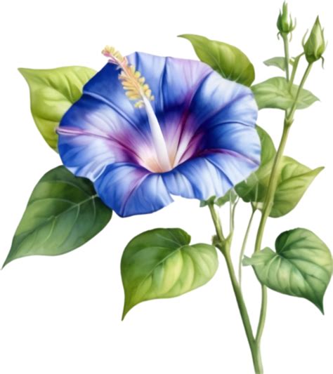 AI generated Watercolor painting of a morning glory flower. 38508955 PNG
