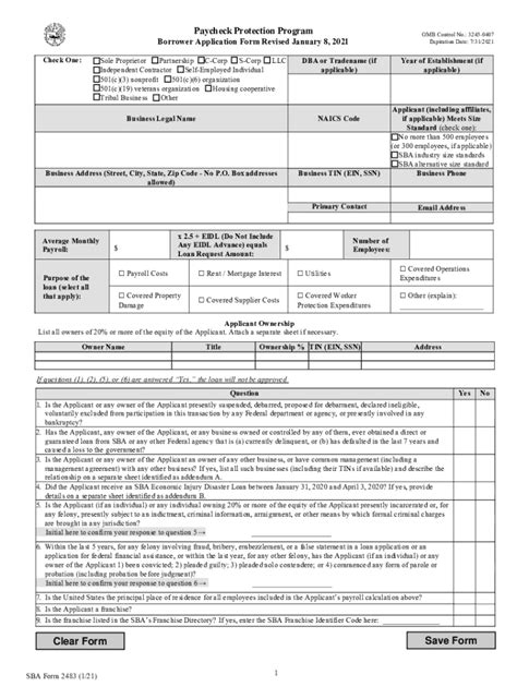Fillable Pdf Sba Form 2483 - Printable Forms Free Online