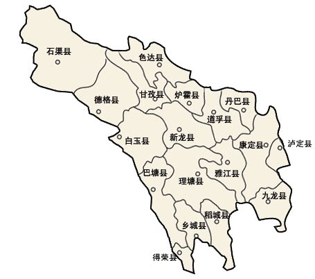 四川甘孜州地图图片