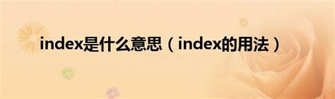 index是什么意思（index的用法）_草根科学网