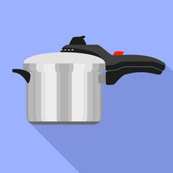 Hand pressure cooker icon flat style Royalty Free Vector