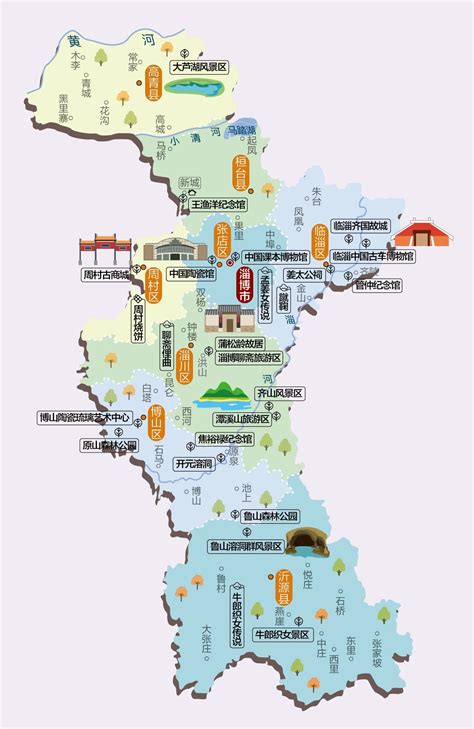 山东淄博下辖的8个行政区域一览
