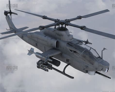 AH1Z蝰蛇武装直升机,带内饰驾驶舱_直升机模型下载-摩尔网CGMOL