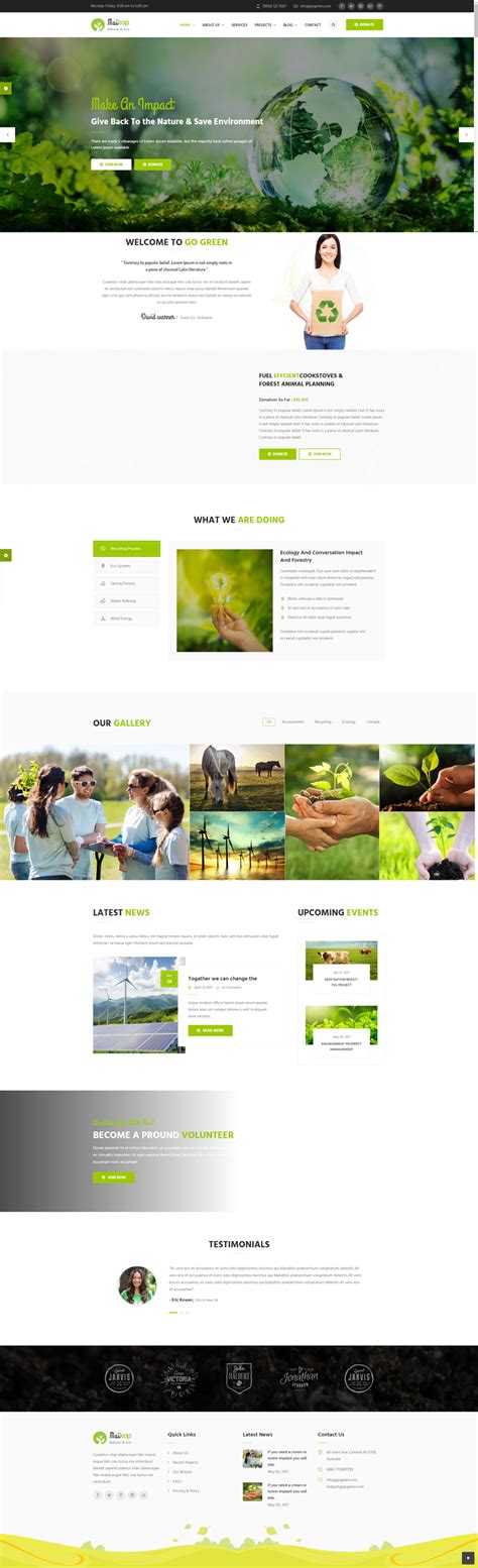绿色环保网站模板，bootstrap环保公益网站设计_墨鱼部落格