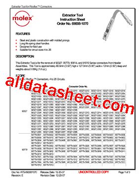 69008-1070 Datasheet(PDF) - Molex Electronics Ltd.