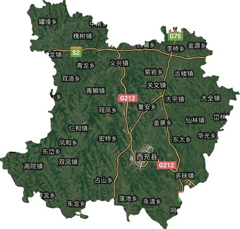 西充县地图乡镇地图,风景,城南新区_大山谷图库